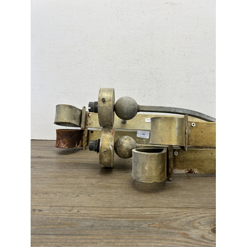 491 - Four 19th century style brass wall sconces - approx. 64cm high