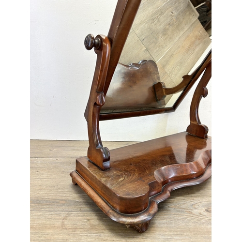 528 - A Victorian walnut swing dressing table mirror - approx. 62cm high x 54cm wide x 24cm deep