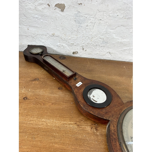 534 - An early 19th century mahogany cased barometer - approx. 95cm high