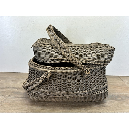 551 - An early 20th century Flemish wicker market basket