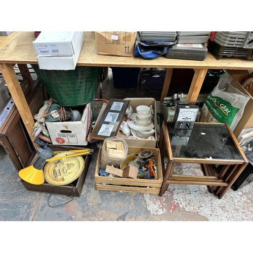 895 - A large collection of house clearance items to include Coca Cola metal plaque, vinyl records, Stanle... 