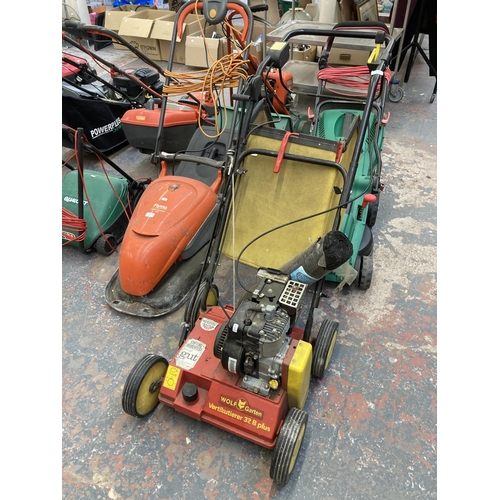 866 - A Wolf Garten Vertikutierer 32B plus petrol lawn mower with Kawasaki FA76D engine