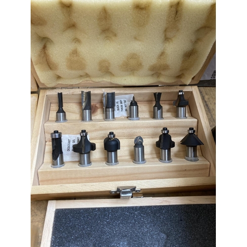 829 - Four cased drill bit sets to include Boring, Thumb mould cutters etc.