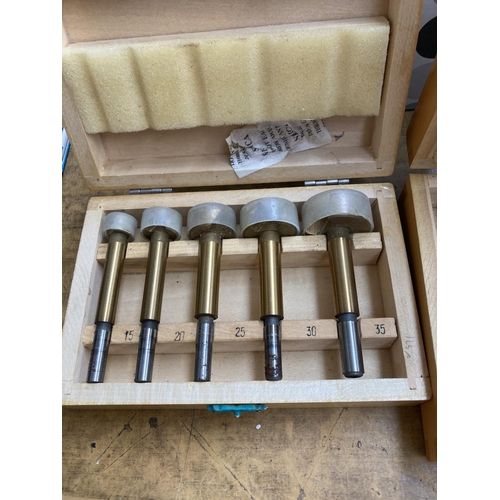 829 - Four cased drill bit sets to include Boring, Thumb mould cutters etc.