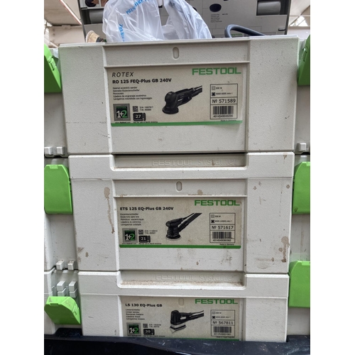 837 - Four Festool 240v power tools, one Rotex R0125FEQ, one Duplex LS130EQ, one ETS125EQ+ and one CTl22ES... 