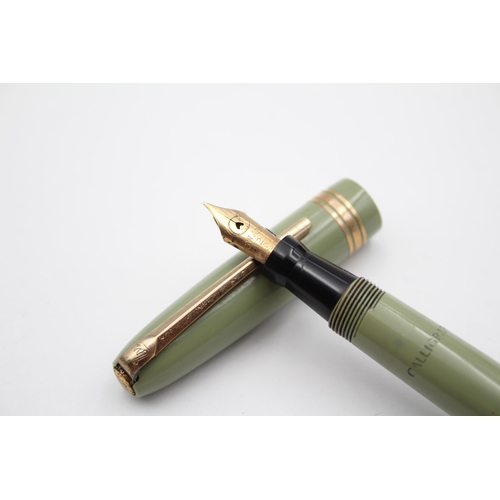 2282 - A Mabie Todd Swan Calligraph green fountain pen with 14ct gold nib