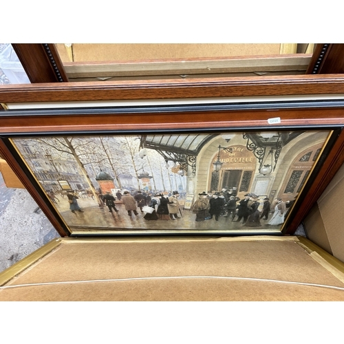 921 - A collection of house clearance items to include boxed Parasene greenhouse heater, framed pictures a... 