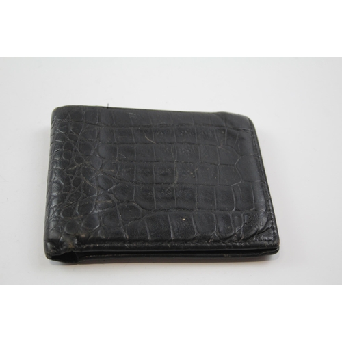 2336 - A Mulberry England black leather crocodile effect men's wallet - approx. 12.5cm wide x 9.5cm high