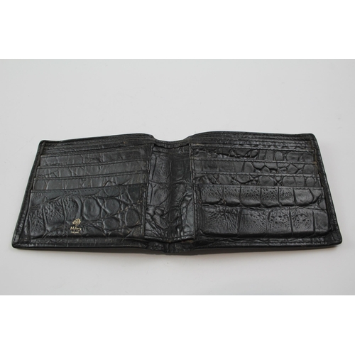 2336 - A Mulberry England black leather crocodile effect men's wallet - approx. 12.5cm wide x 9.5cm high