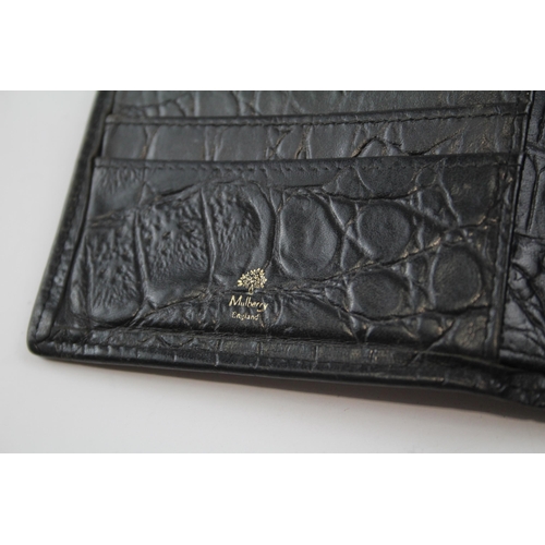 2336 - A Mulberry England black leather crocodile effect men's wallet - approx. 12.5cm wide x 9.5cm high