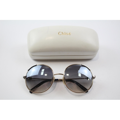 2337 - A pair of cased Chloé mirrored round sunglasses