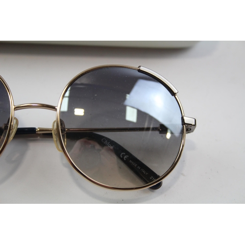 2337 - A pair of cased Chloé mirrored round sunglasses