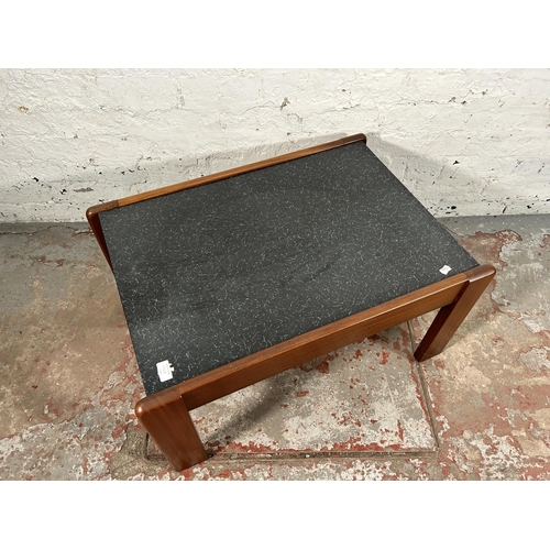 81 - A mid 20th century teak and black formica rectangular coffee table