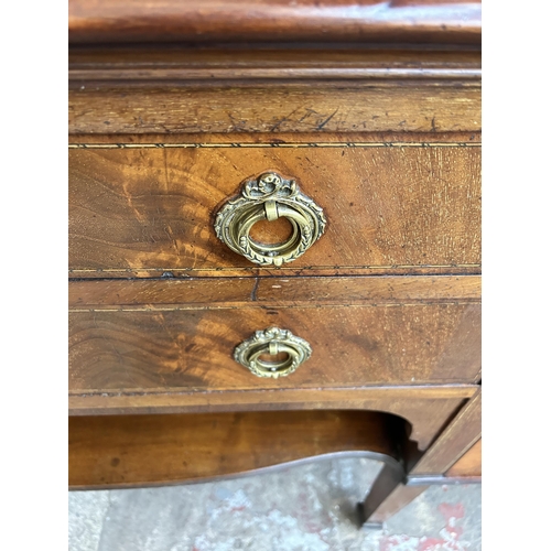 1 - A 19th century inlaid mahogany mirror back sideboard - approx. 191cm high x 182cm wide x 60cm deep (... 