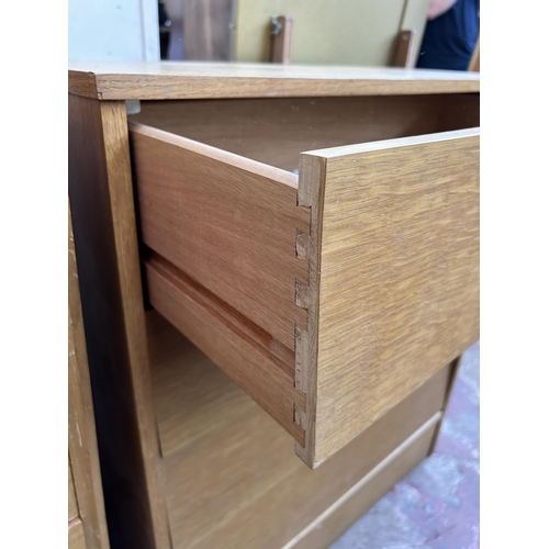 108 - A mid 20th century oak chest of drawers - approx. 89cm high x 75cm wide x 41cm deep