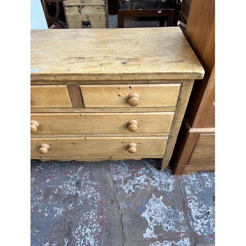 140 - A Victorian pine chest of drawers - approx. 76cm high x 99cm wide x 46cm deep