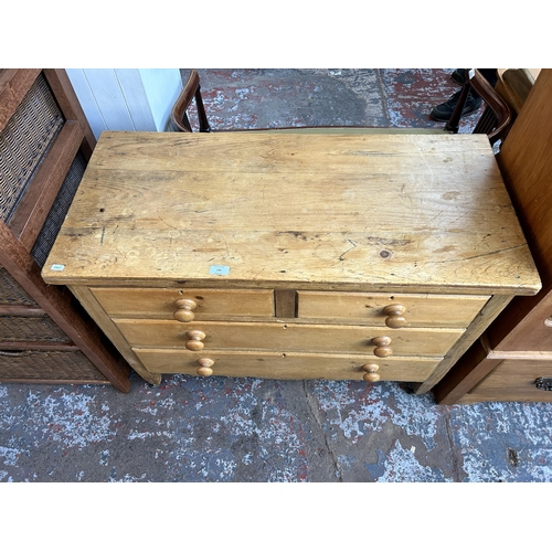 140 - A Victorian pine chest of drawers - approx. 76cm high x 99cm wide x 46cm deep