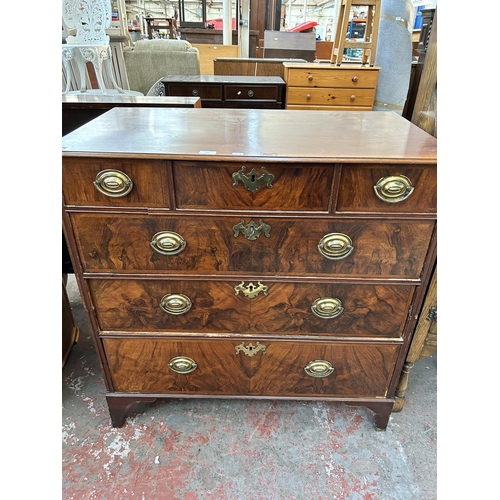 151 - A Regency mahogany and walnut chest of drawers on bracket supports - approx. 97cm high x 96cm wide x... 