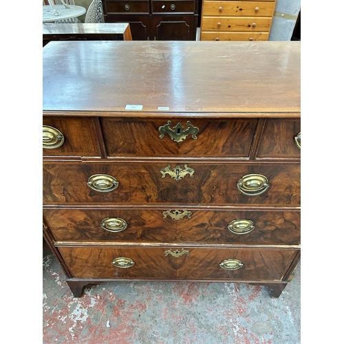 151 - A Regency mahogany and walnut chest of drawers on bracket supports - approx. 97cm high x 96cm wide x... 