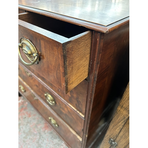 151 - A Regency mahogany and walnut chest of drawers on bracket supports - approx. 97cm high x 96cm wide x... 