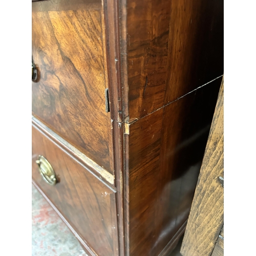 151 - A Regency mahogany and walnut chest of drawers on bracket supports - approx. 97cm high x 96cm wide x... 