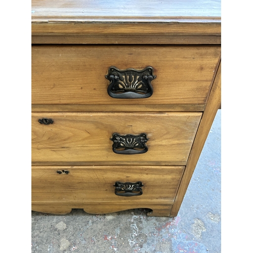 30 - An Edwardian satinwood chest of drawers - approx. 80cm high x 99cm wide x 48cm deep