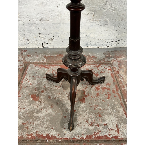 43 - A Victorian inlaid burr walnut tripod occasional table - approx. 70cm high