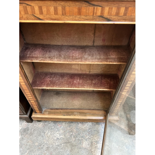 47 - A Victorian inlaid rosewood and walnut pier cabinet - approx. 104cm high x 76cm wide x 30cm deep