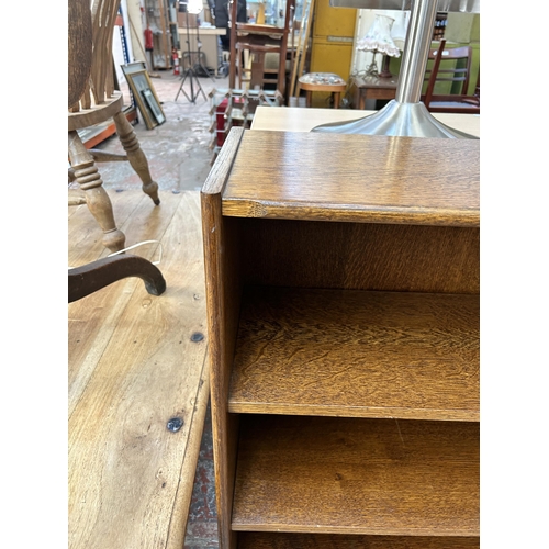 56 - An oak effect three tier open bookcase