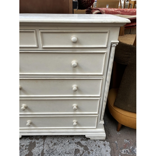 97 - A French Louis XVI style white painted chest of drawers - approx. 108cm high x 102cm wide x 44cm dee... 