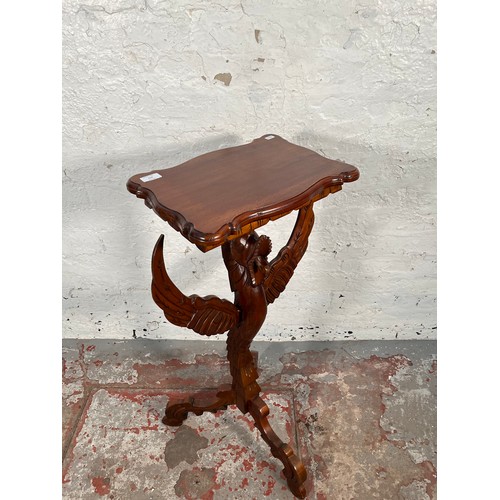 114 - A 19th century style carved mahogany tripod occasional table - approx. 91cm high