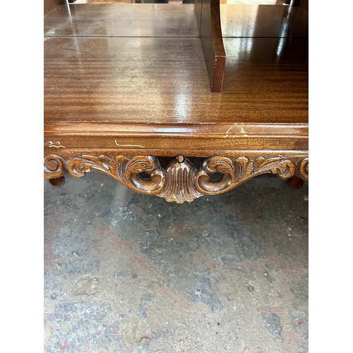 179 - A walnut cocktail cabinet with fitted interior and cabriole supports - approx. 99cm high x 89cm wide... 