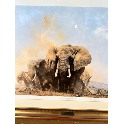 230 - A framed David Shepherd Elephants in the Tsavo National Park pencil signed limited edition 93/185 pr... 