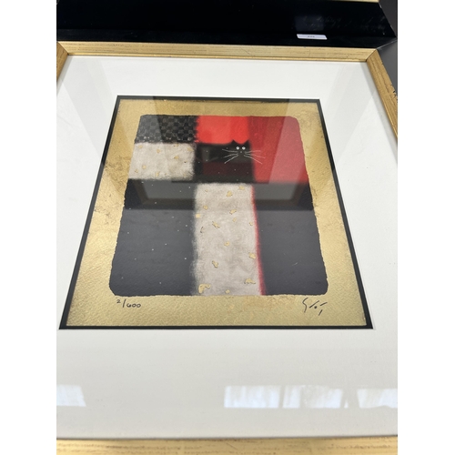 299 - Two framed Govinder Nazran signed limited edition 2/600 prints - approx. 55cm high x 50cm wide