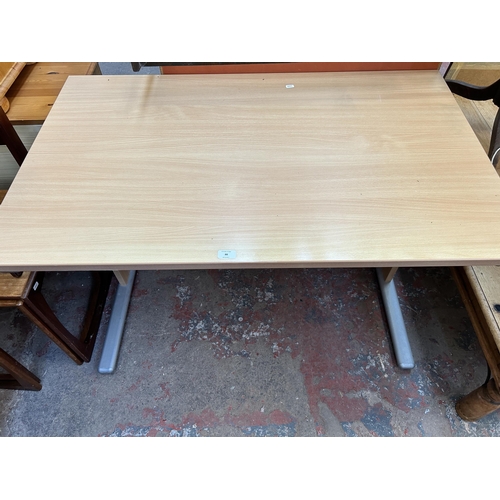 88 - A modern beech effect office desk