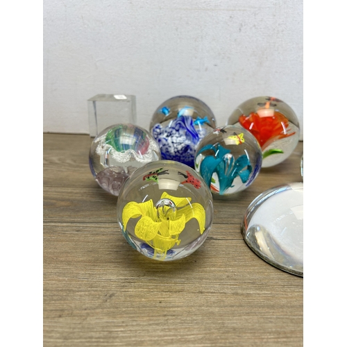 343 - Twelve art glass paperweights