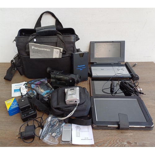 668 - Five items, one cased Samsung GT-N8010 tablet, one Asus TF101 tablet, one cased Panasonic NV-S70B SV... 