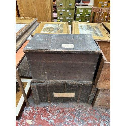 157A - Six 19th century and later boxes and travel trunks