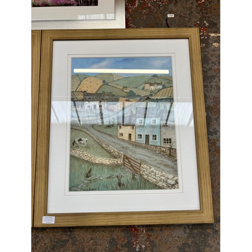 224M - Three framed prints, two Janice McGloine - approx. 67cm high x 56cm wide and one Debbie Neill - appr... 