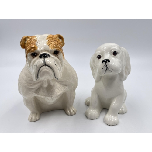 315 - Two ceramic dog figurines, one Royal Doulton Bulldog and one Beswick no. 454 Lollopy