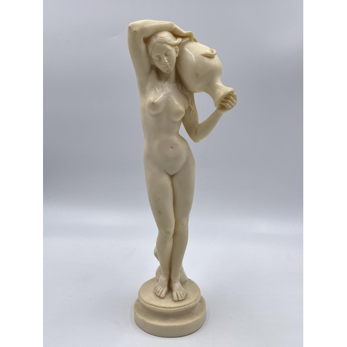 316 - An A. Santini resin nude lady figurine - approx. 30cm high