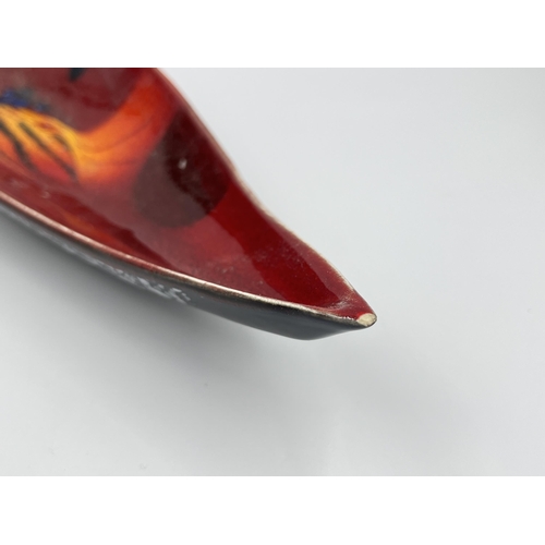 317 - A signed Alan Clarke (formally Poole Pottery) tear drop dish - approx. 32cm long