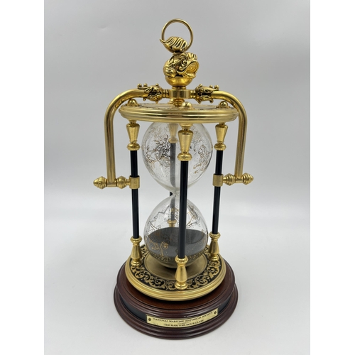 327 - A Franklin Mint National Maritime Historical Society maritime hourglass - approx. 27cm high