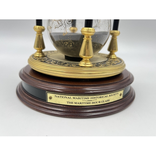 327 - A Franklin Mint National Maritime Historical Society maritime hourglass - approx. 27cm high