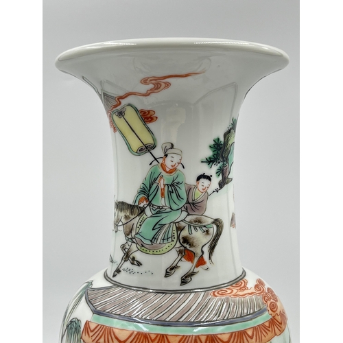 328 - A Chinese Famille Verte porcelain baluster vase - approx. 29cm high