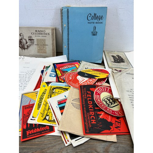 552 - A collection of antique and vintage ephemera to include Wills's Radio Celebrities cigarette cards, 1... 