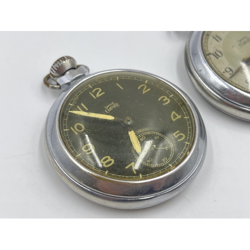 2221 - Two vintage Smiths Empire open face hand wind pocket watches