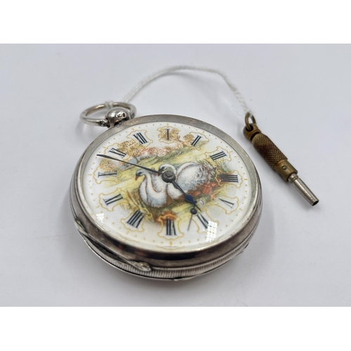 2224 - A Victorian Elgin National Watch Co. grade 57 hallmarked Birmingham silver cased open face key wind ... 