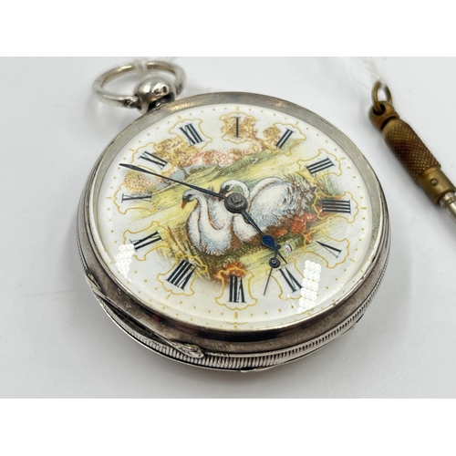 2224 - A Victorian Elgin National Watch Co. grade 57 hallmarked Birmingham silver cased open face key wind ... 