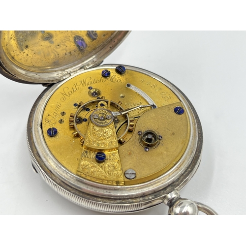 2224 - A Victorian Elgin National Watch Co. grade 57 hallmarked Birmingham silver cased open face key wind ... 